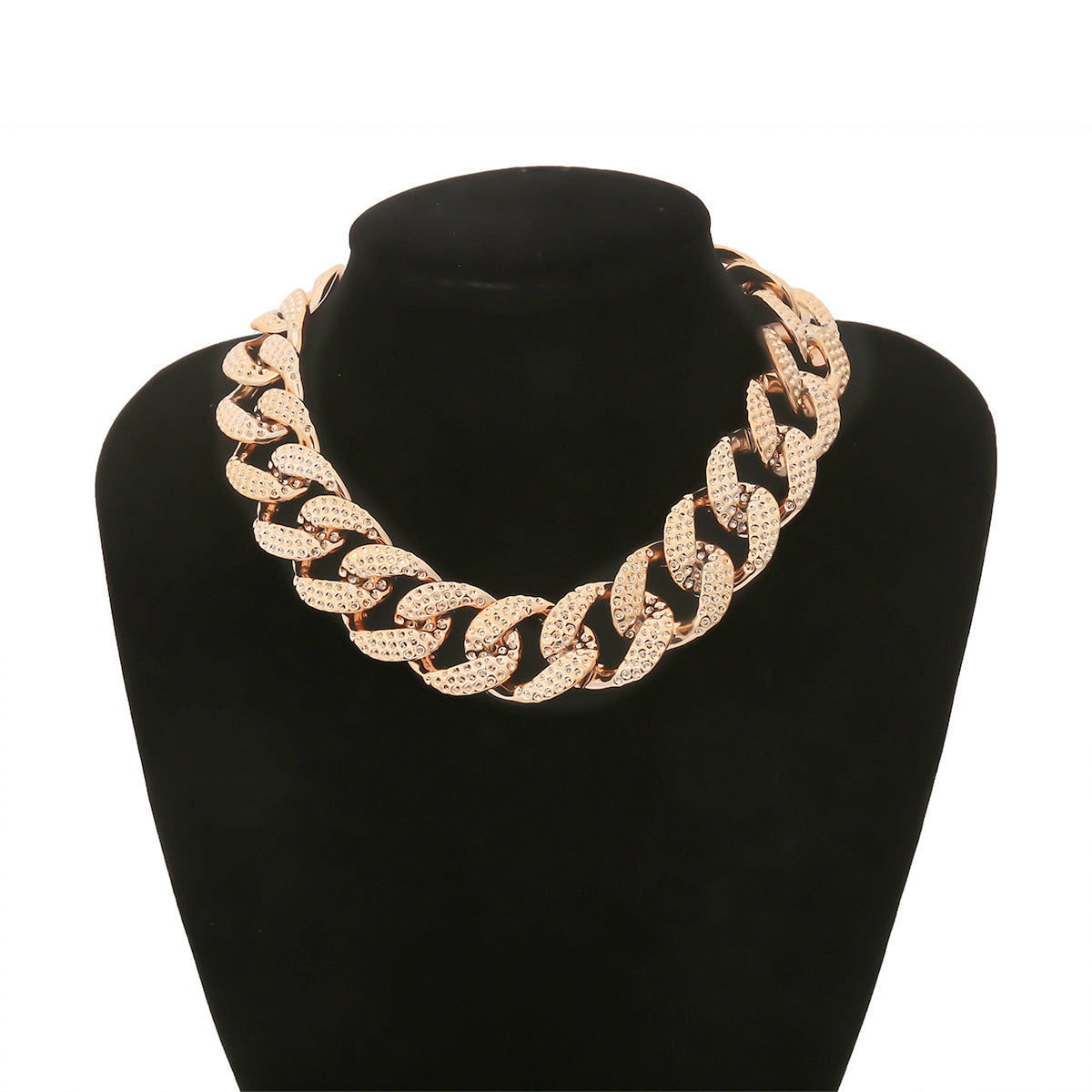 Exaggerated chain geometric vintage metal necklace