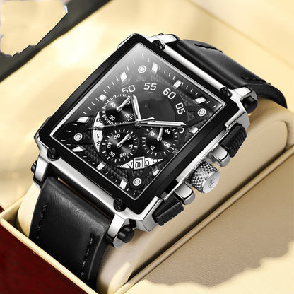 Multifunction Quartz Men's Men's Square Watch