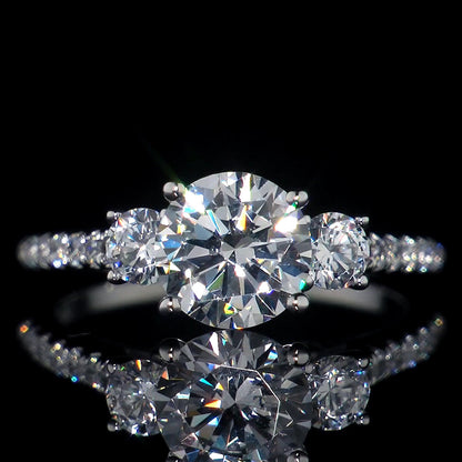 Three Round Diamond Zircon Rings