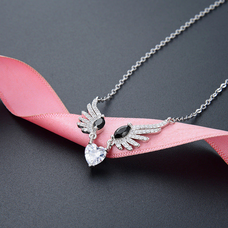 Silver Angel Wings Love Necklace