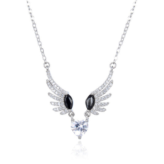 Silver Angel Wings Love Necklace