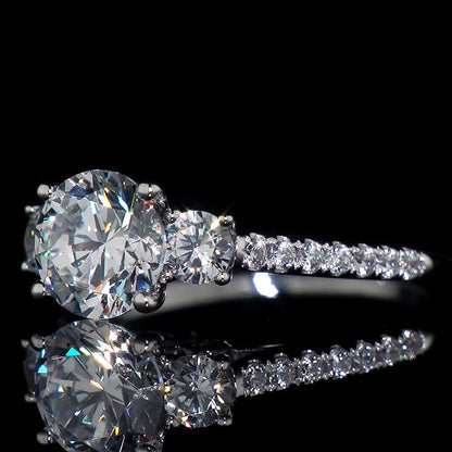 Three Round Diamond Zircon Rings