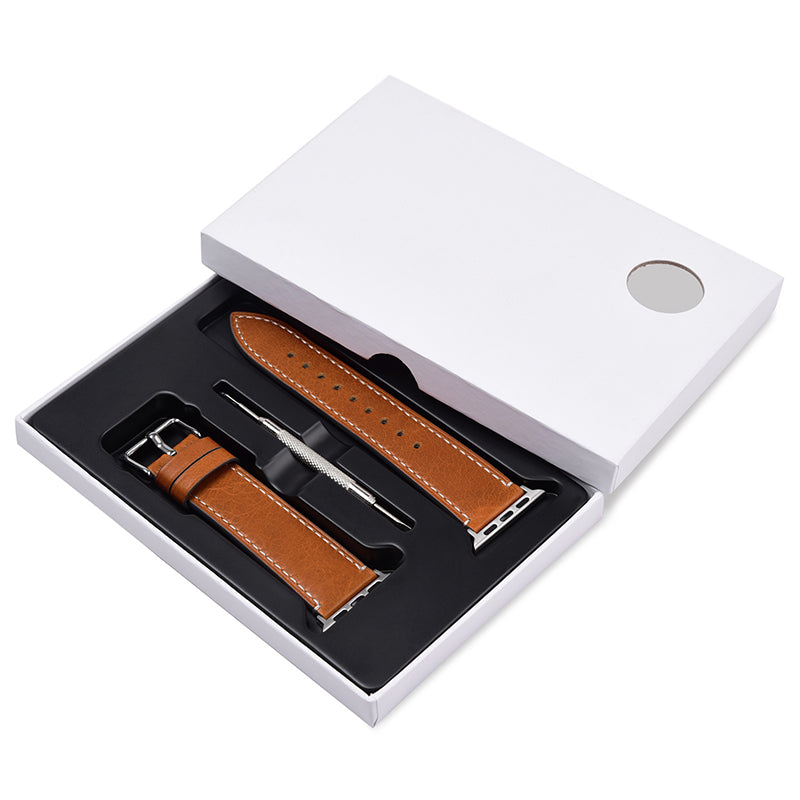 Men's leather watch strap