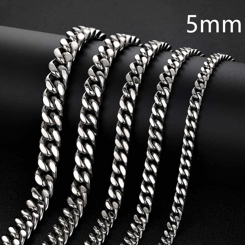 Stainless Steel Chain Four Sides Grinding Cuban Chain For Men