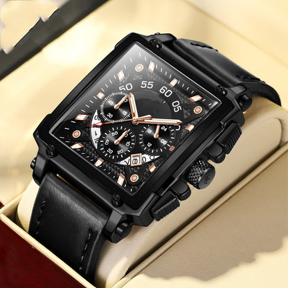 Multifunction Quartz Men's Men's Square Watch