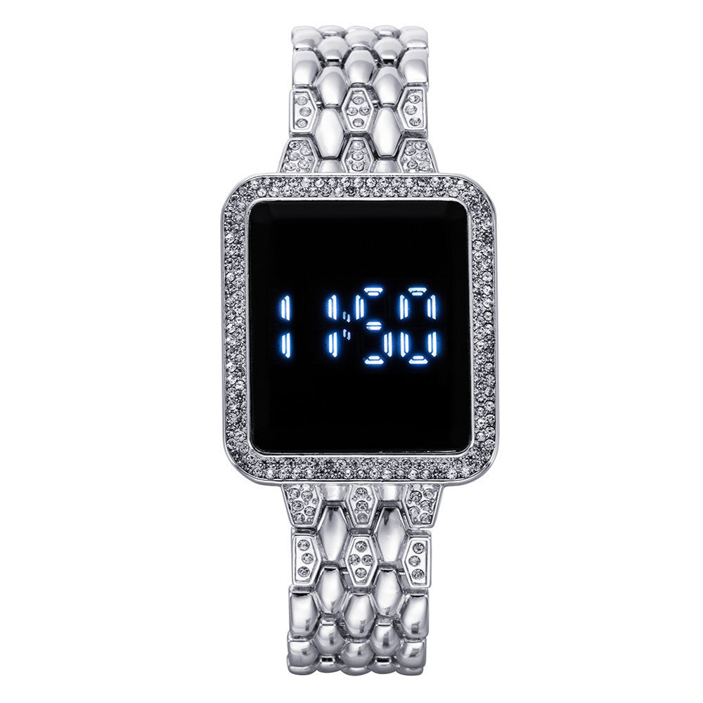 Steel Belt LED Square Foreign Trade Fashion Electronic Watch