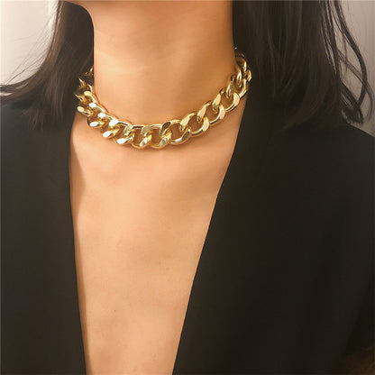 European And American Cross Border Fashion Personality Thick Chain Cuban Necklace