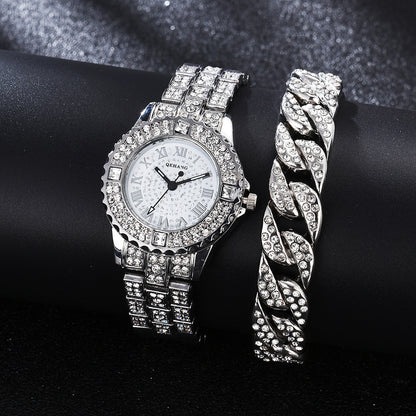 New Women's Suit Bracelet Fashion Exquisite With Diamond English Watch