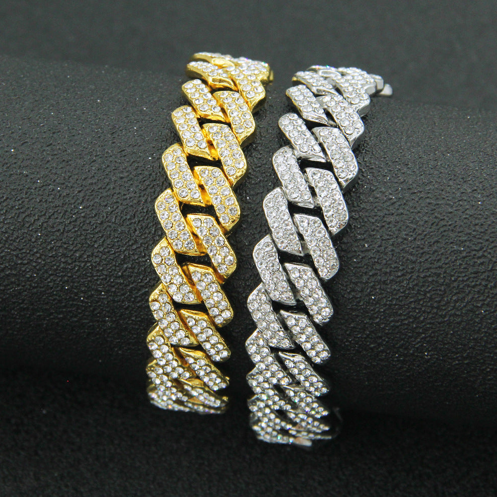 Men's Hip Hop Splendid Diamond Diamond Cuban Link Chain Necklace